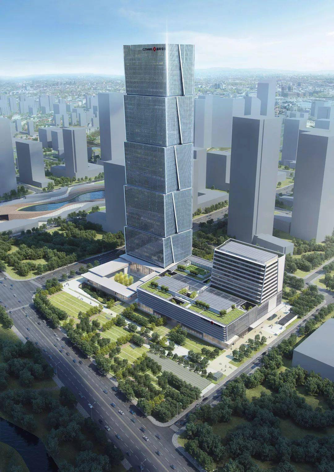 浙商银行总部幕墙即将完工,​以"斗"为题的金融地标