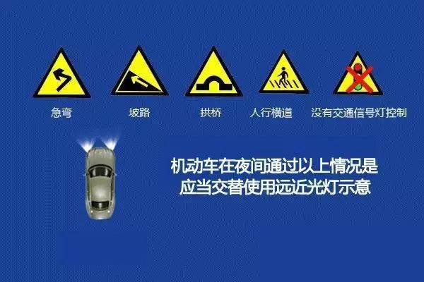 ④大霧天氣禁用遠光燈,因為此時空氣透明度較差,燈光會在空氣中形成