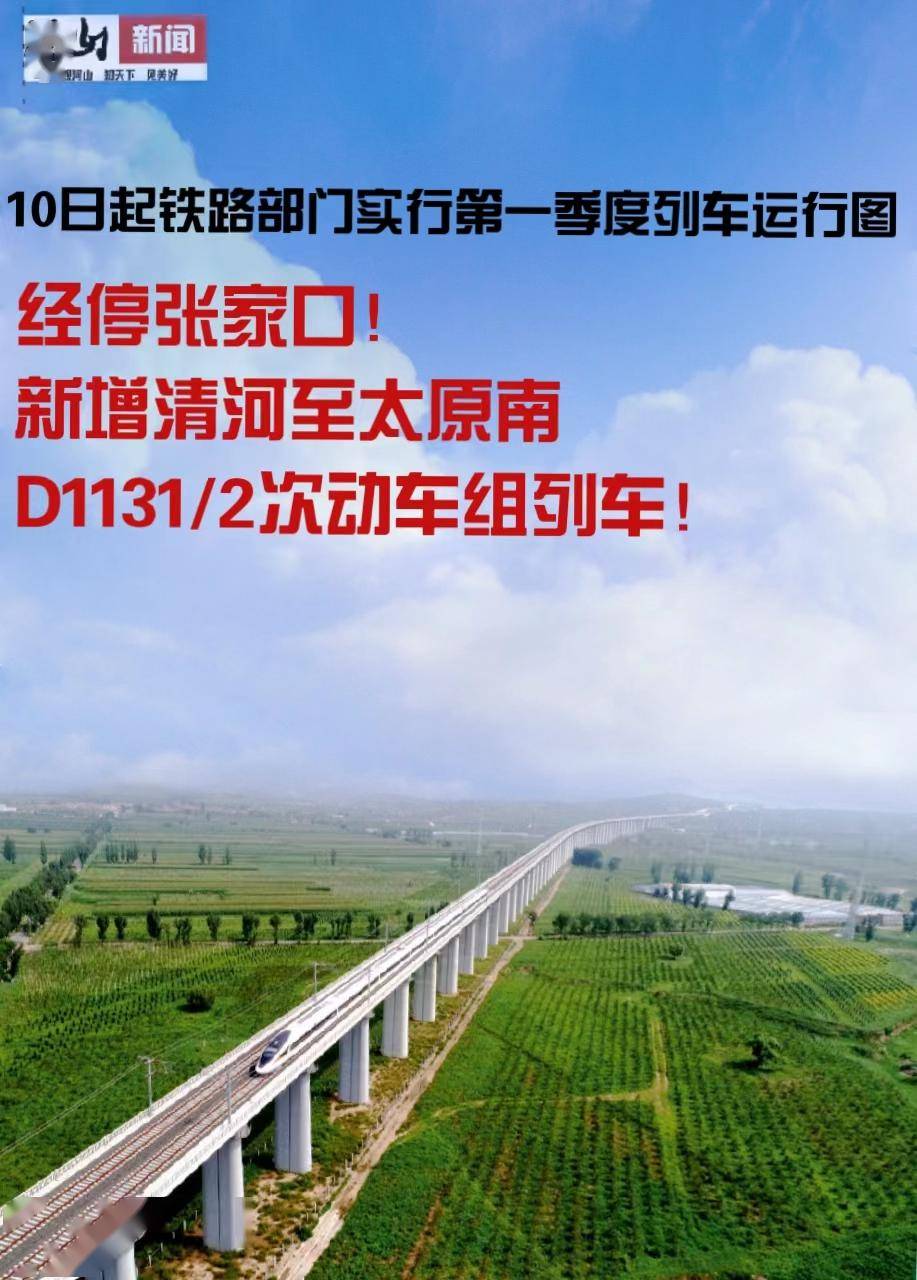 太原,大同,呼和浩特,將進一步提升京張高鐵新列車運行圖實行後,鐵路