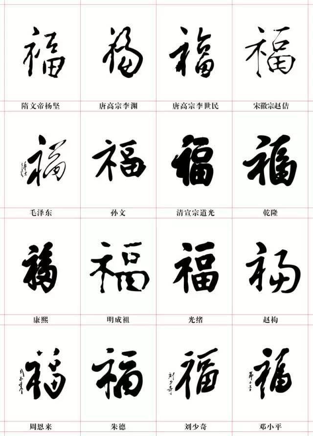 趣味福字写法图片