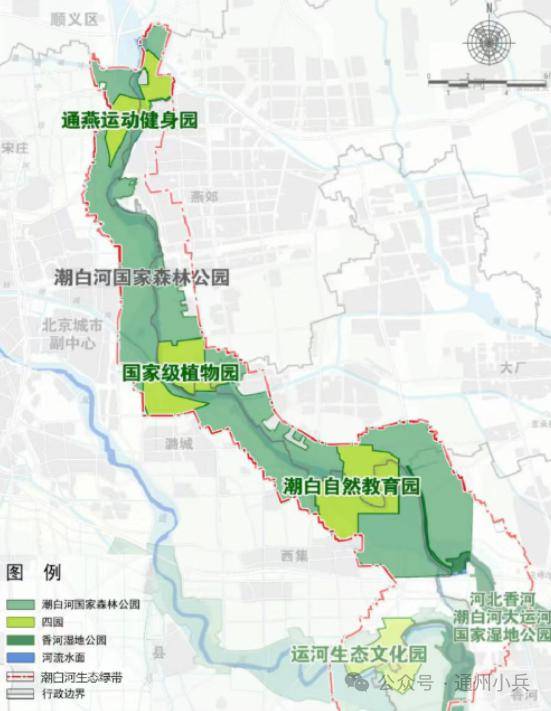 潮白河國家森林公園總面積約104平方公里,其中通州一側約60平方公里