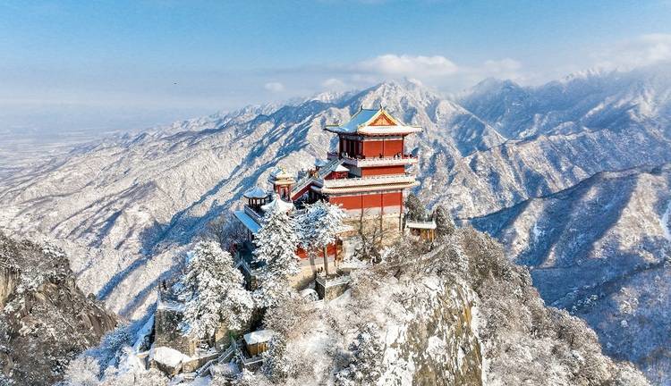 秦岭雪景入画来_西安_银装素裹_水墨画