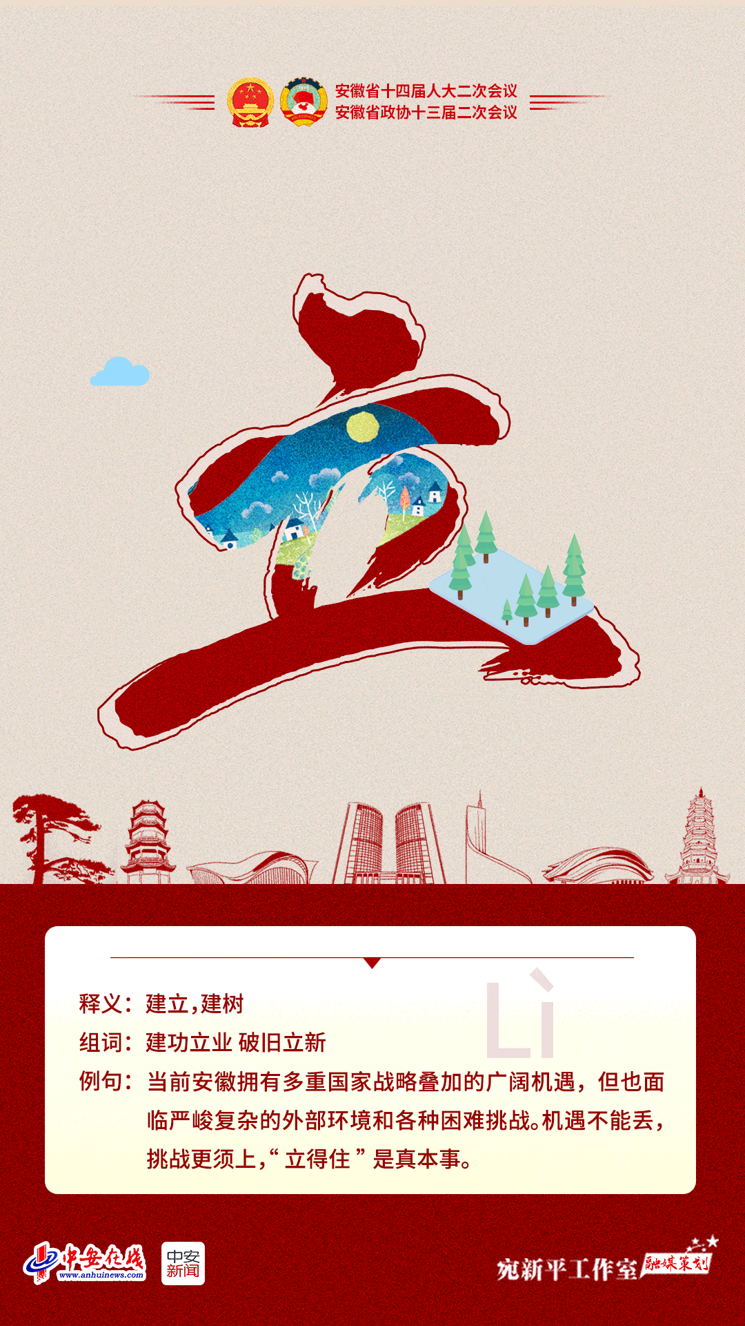 【创意海报】word"两会" | 说文解字看安徽_工作_报告_关键
