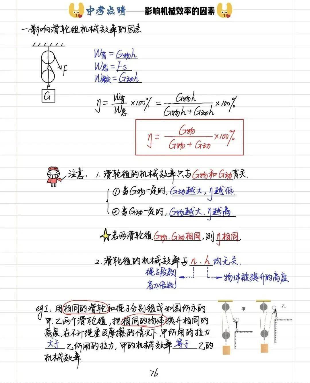 【物理笔记】预习八年级下册物理手写学霸笔记