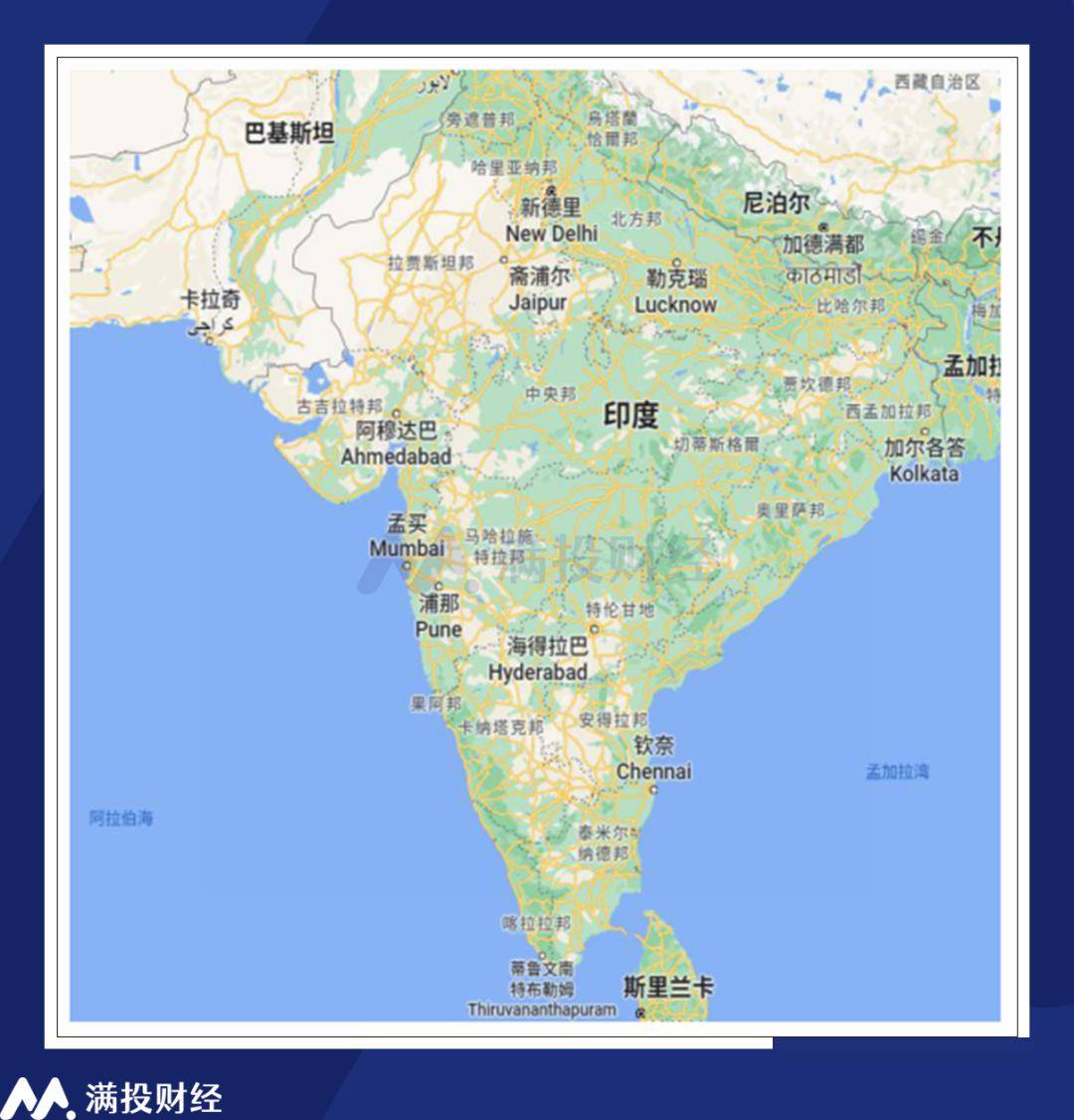 从地理位置上来看,印度位于亚洲南部,是南亚次大陆上最大的国家,与