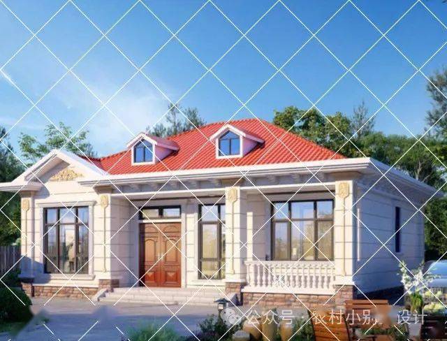 65套一层农村自建房别墅,2024最新中国红一层乡村养老别墅自建房_图纸