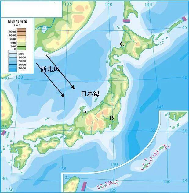 初一地理日本地图图片