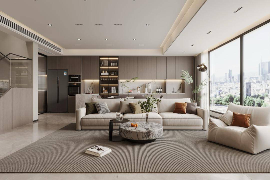 这两年常熟新房市场上,涌现了很多大横厅户型产品,这也为客厅的空间