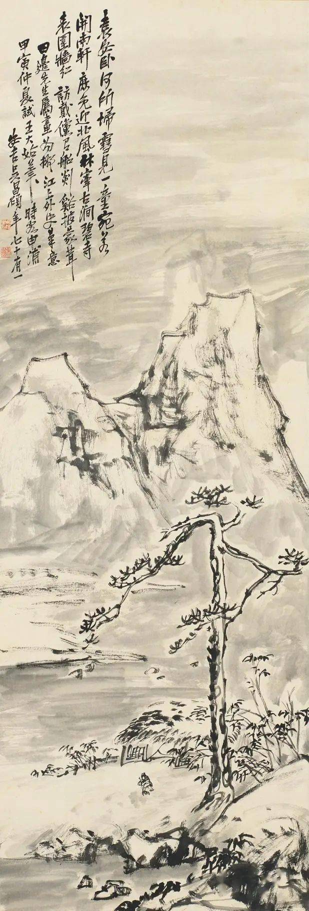 雪江归棹图关山月 小憩/雪景谢稚柳 1984年作 松岭晴雪潘素 吴山初雪