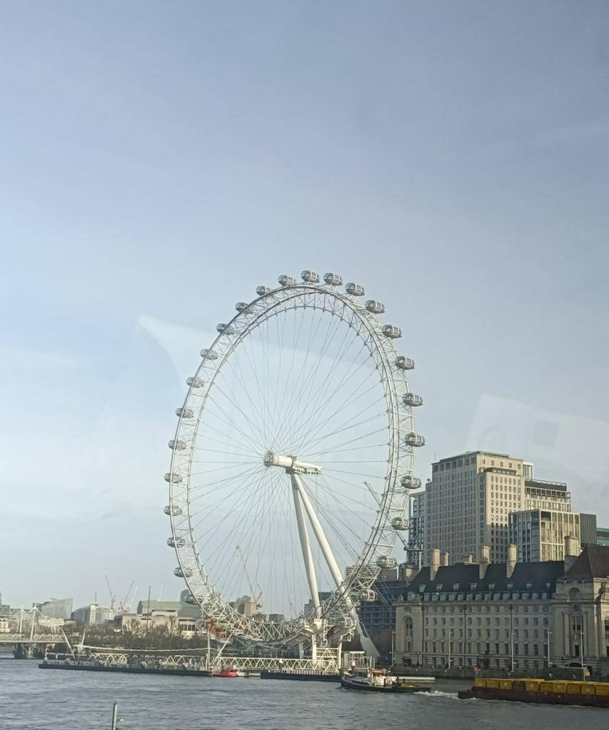 在离开的车上,我们看到了伦敦最高大的景点——伦敦眼,在上面,可以