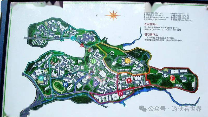 韩国首尔大学分布地图图片