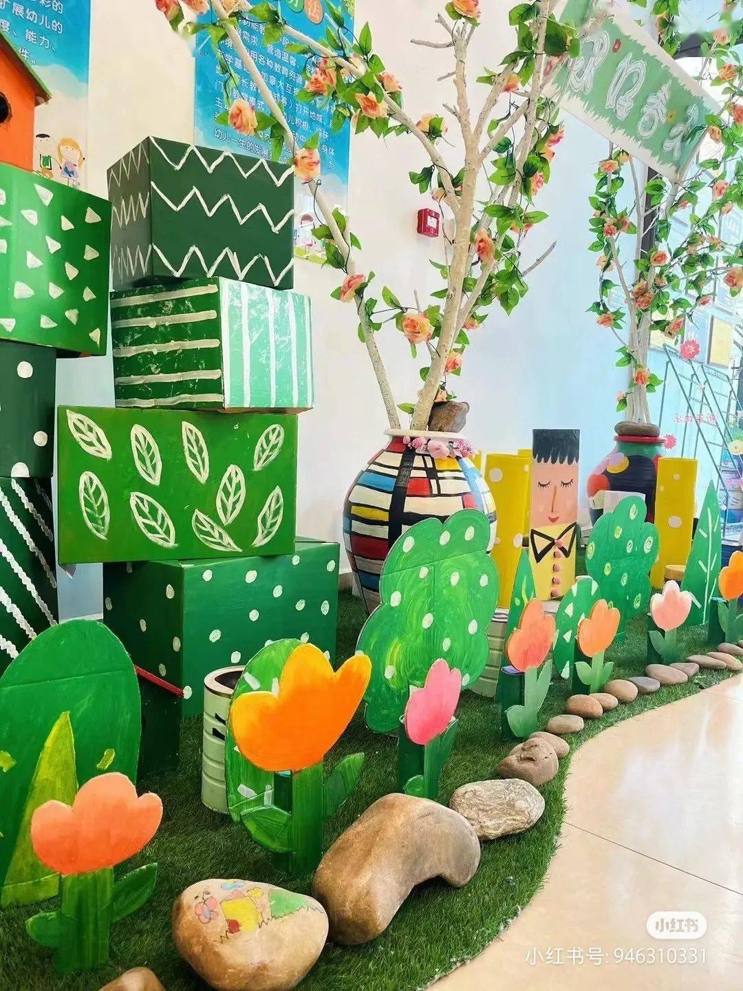 幼儿园满园春色关不住,"春日环创"处处浸润童心_hello_spring_用户