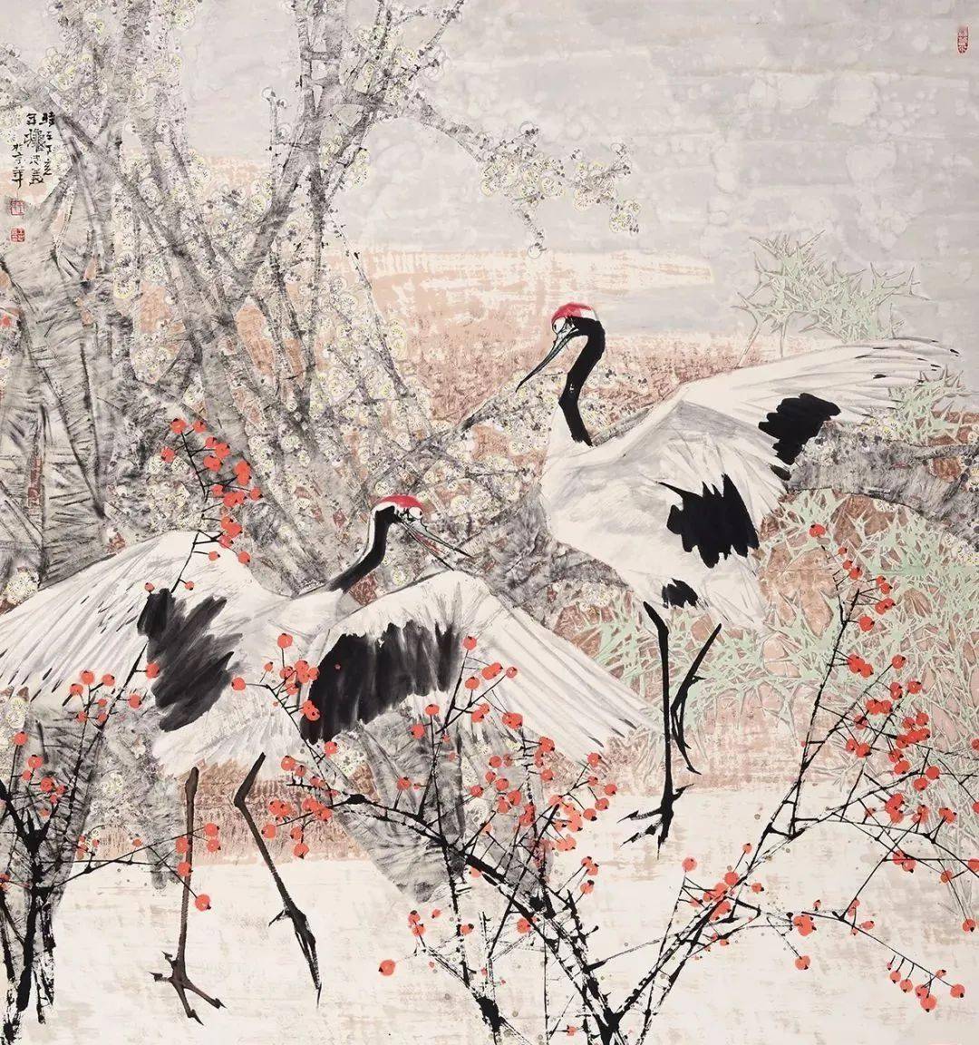 画鹤,不必特作繁华之境,上有玉兰,辛夷,旁有湖石,牡丹,下有鸢花,剪春