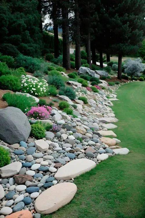 20个精彩的干河床景观美化创意,你一定会喜欢_石头_岩石_卵石