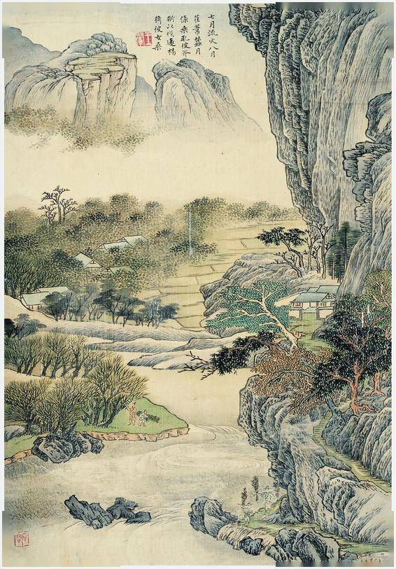 王翚这套青绿山水册,真美!_王时敏_九月_王鉴