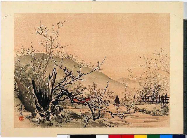 雍府画帖》三册：风景版画，淡雅宁静_谷口香_菊池_四季