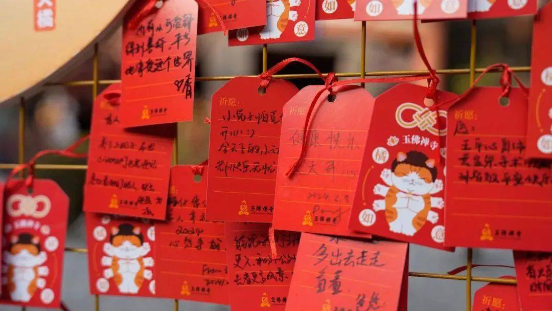 郑重将祈福卡挂到祈福墙上用心写下真挚祝福特别定制的大橘祈福卡充满
