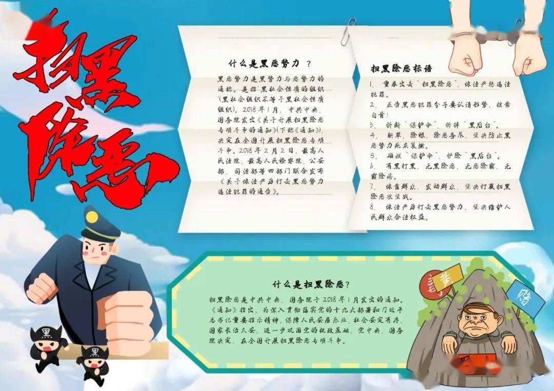 2024扫黑除恶手抄报合集,什么是扫黑除恶_组织_斗争_机制