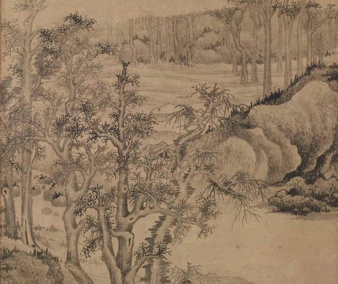 中国历代名家笔下的寒林图,真好看!_李成_平远_局部