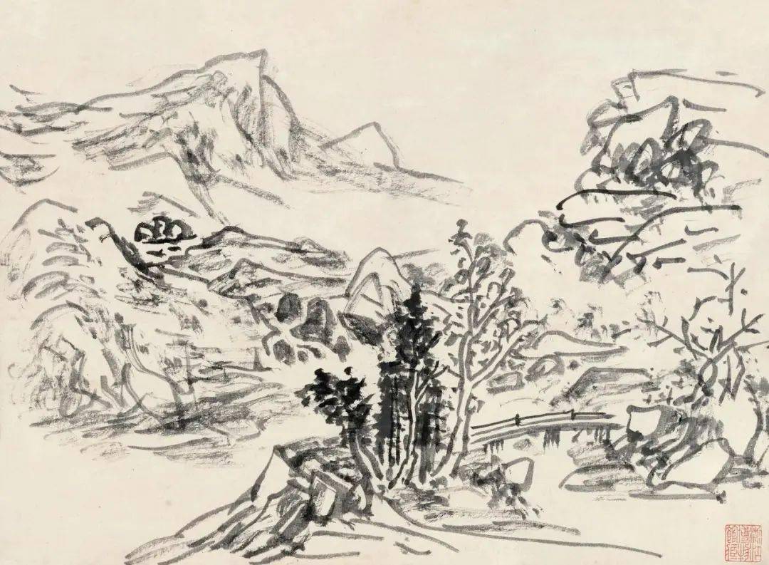 黄宾虹:临翁陵闽越山水稿十四开