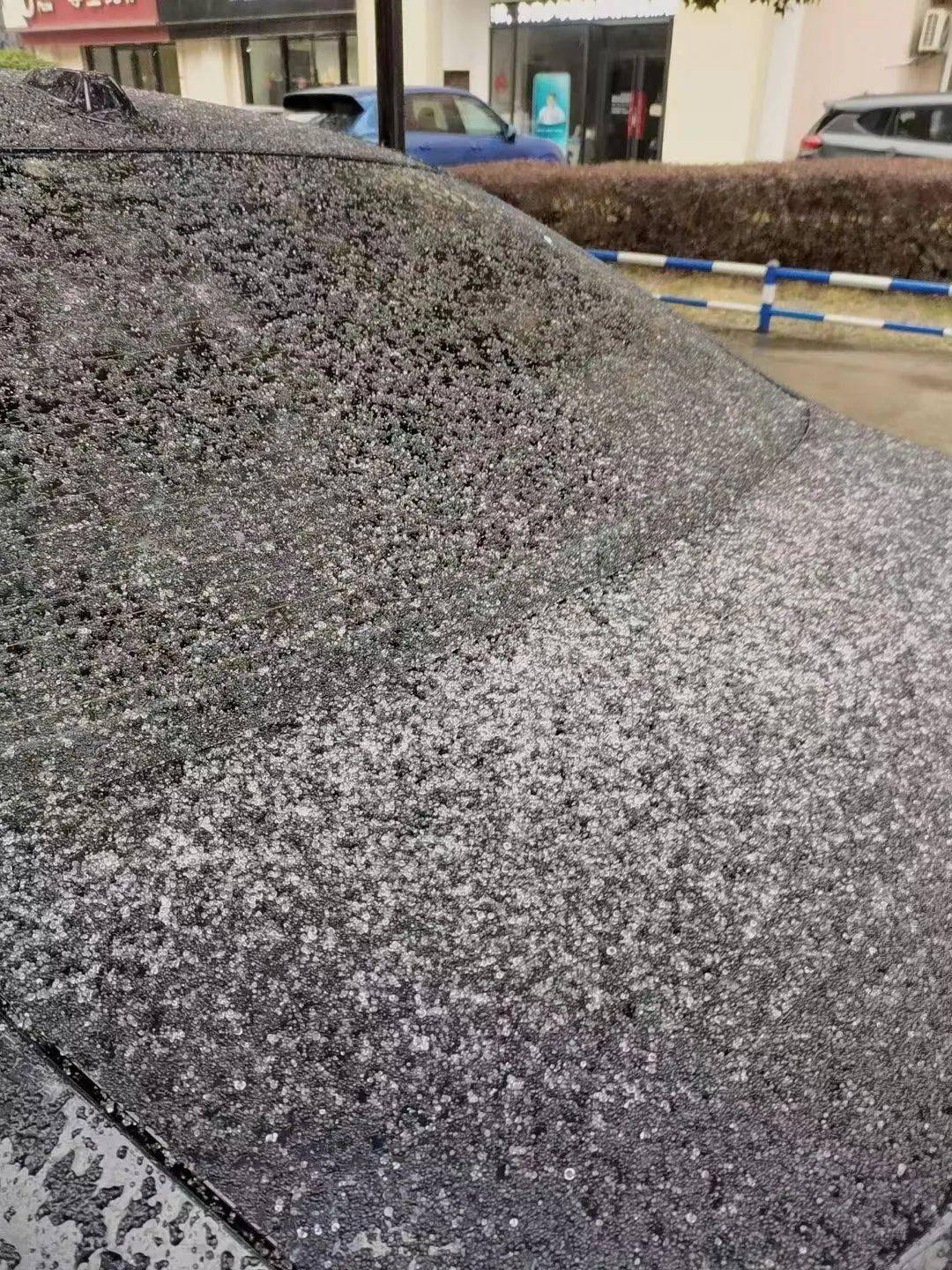 乍一看还有点像冰雹既像化肥又像白糖这种"雪"粒粒分明,呈球状拍到