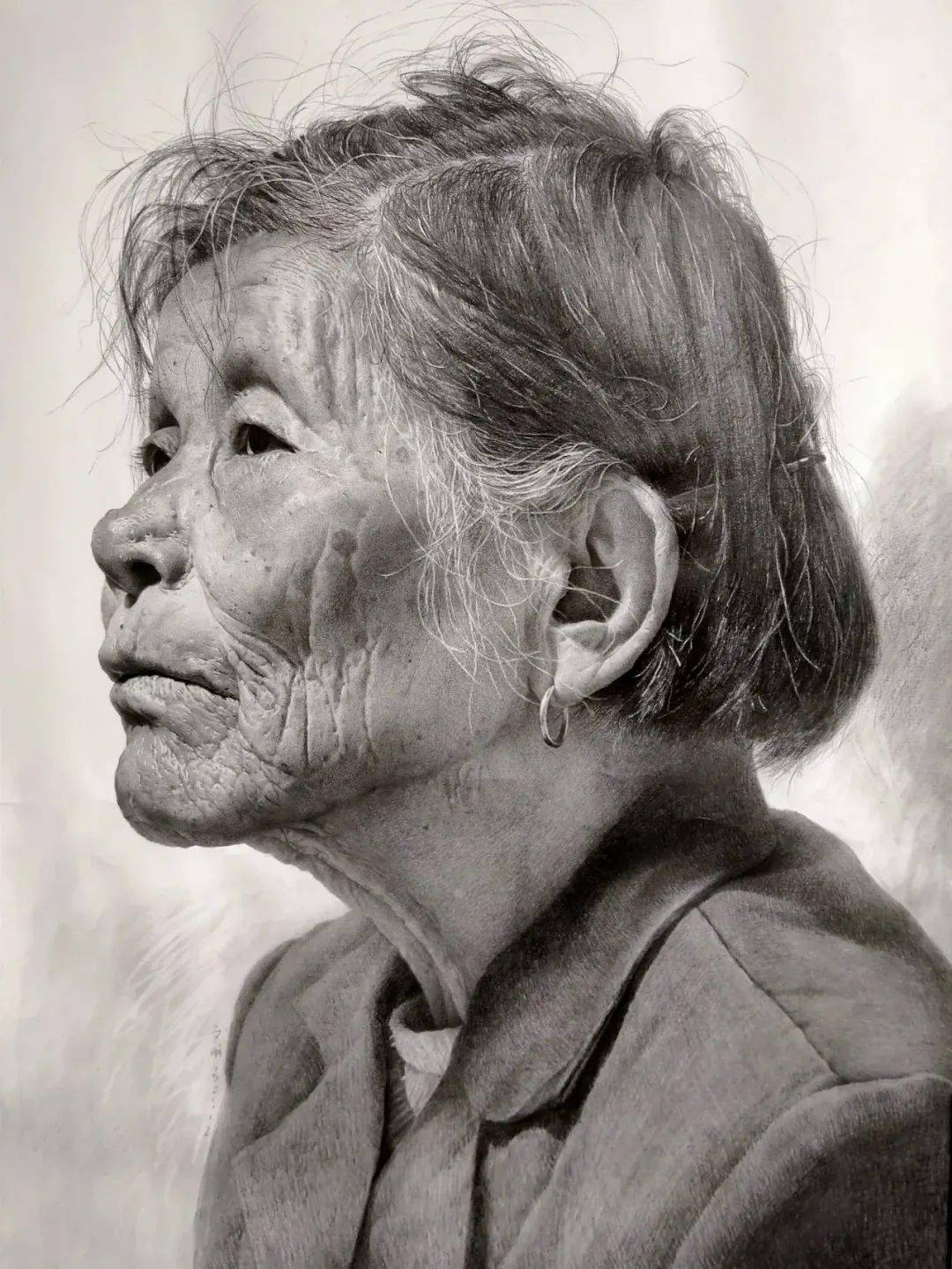 一位山村老师的素描作品_动态_头像_画法