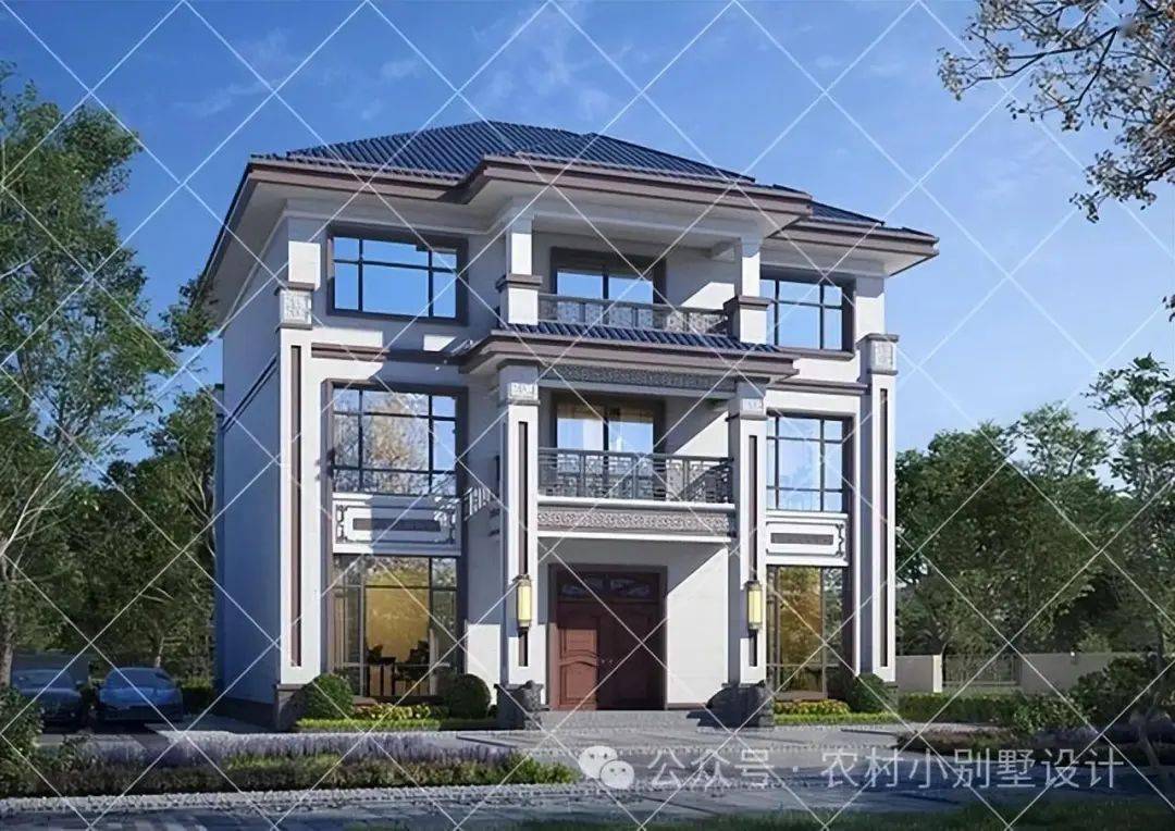 20款最漂亮的农村三层新中式自建房,农村最受欢迎三层新中式别墅