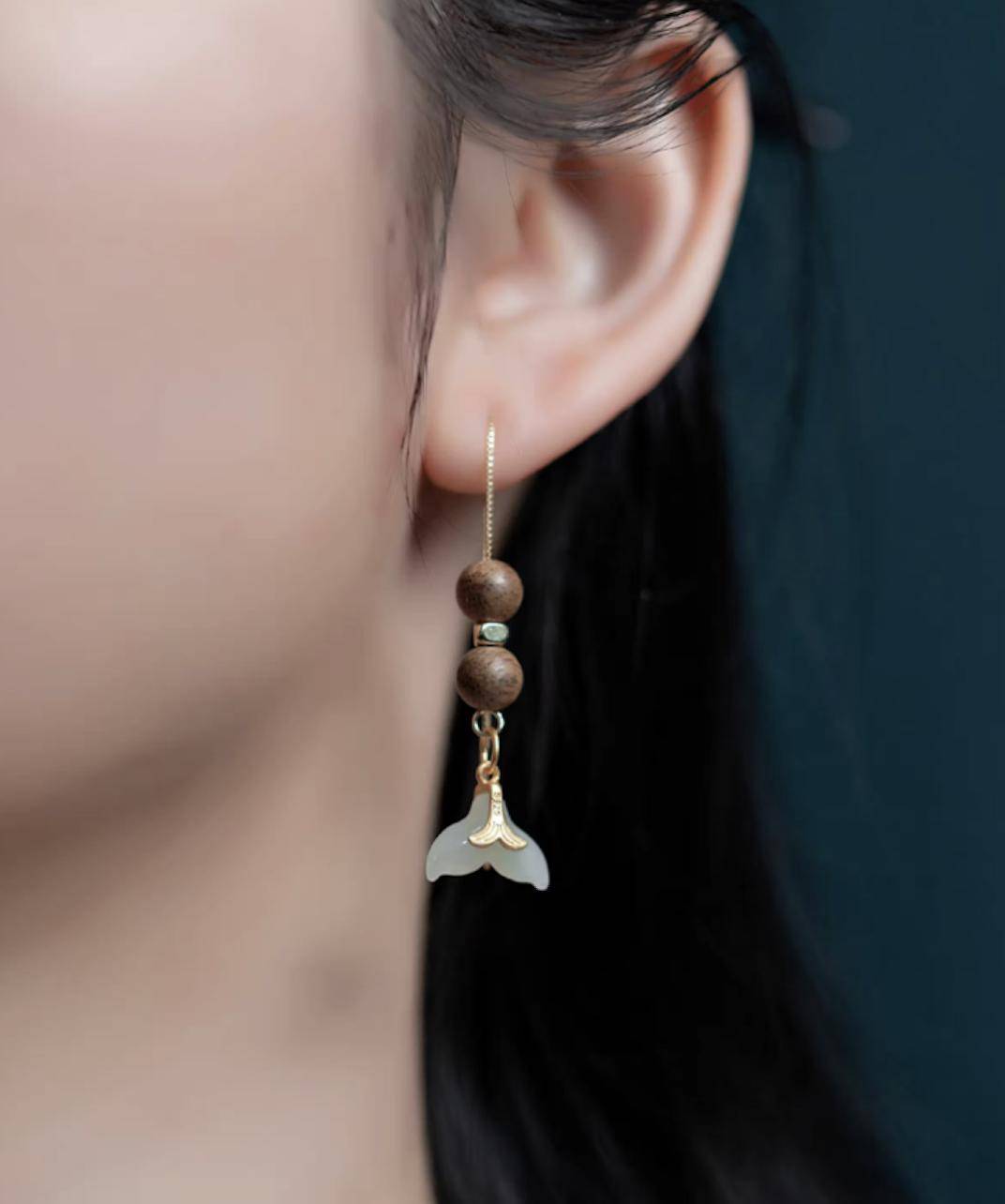 沉水级老料沉香,且雅且美_加里曼丹_耳坠_越南