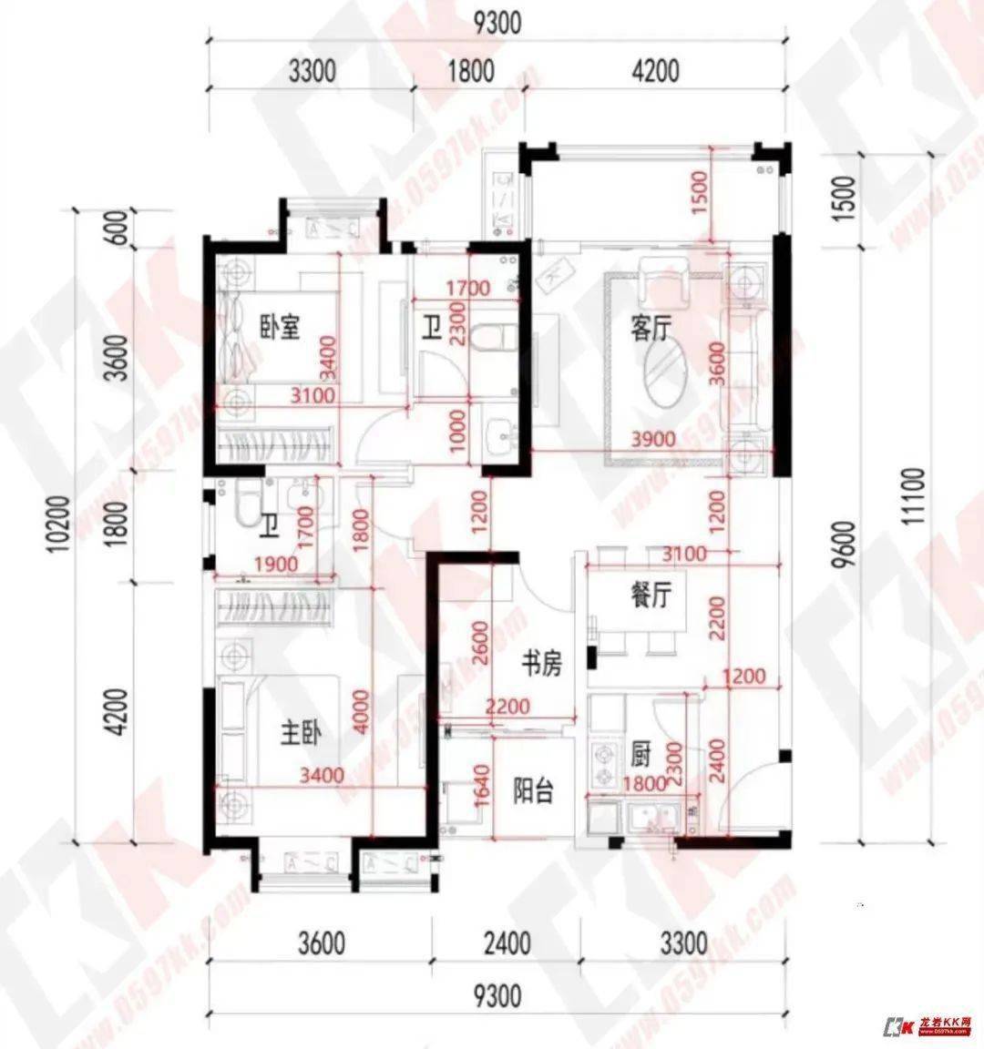 龙岩龙辉小区户型图图片