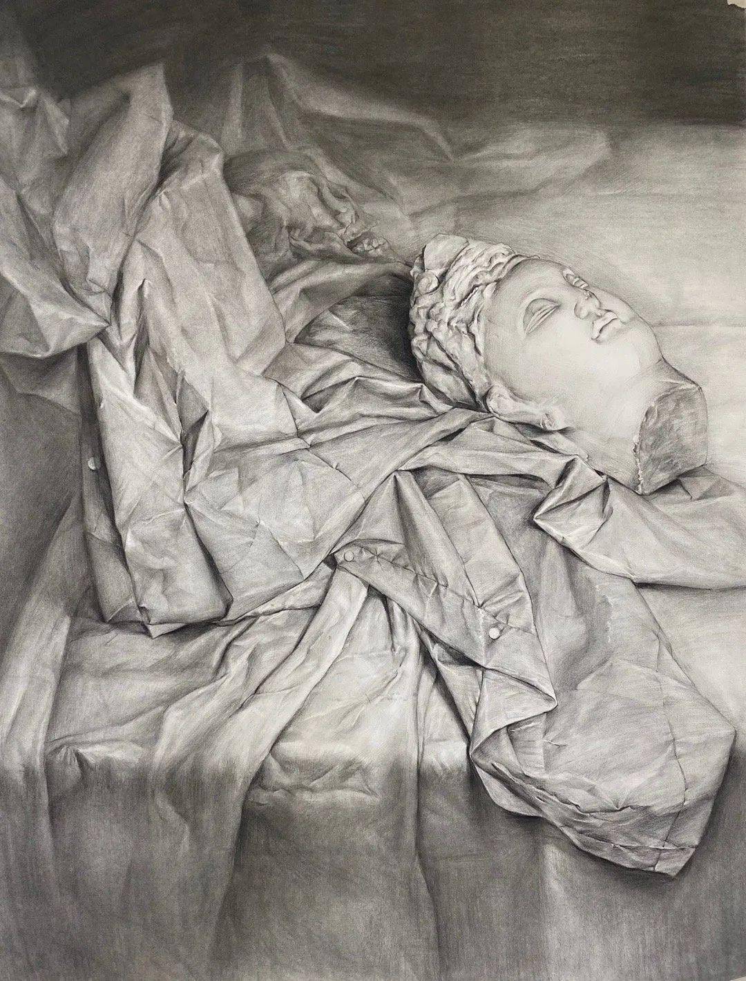 静物素描中,虚实关系很重要_画面_整体_物体