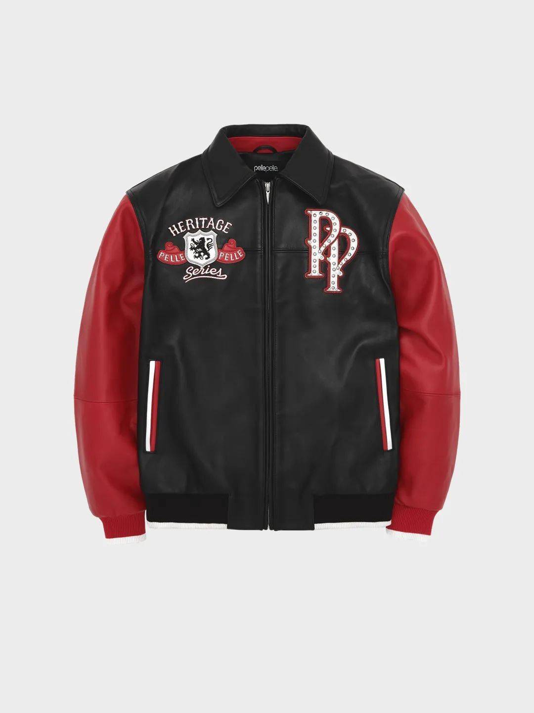 黑红撞色皮衣pelle pelle并搭配了 louis vuitton 2022 春夏系列的皮