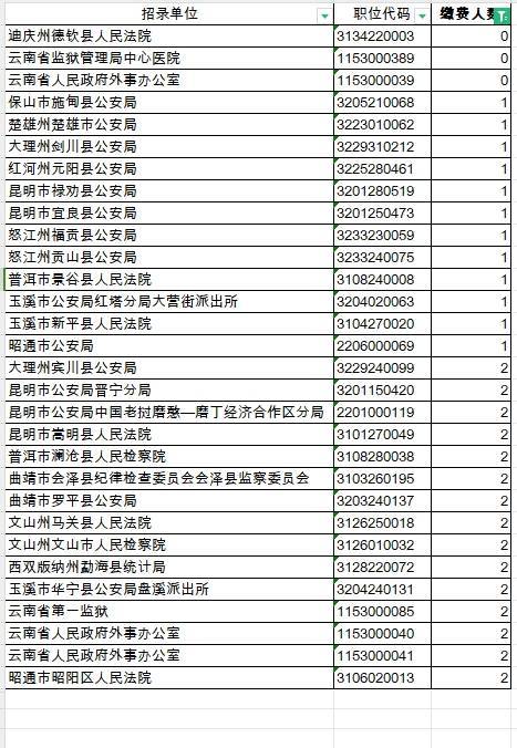 县人民法院(职位代码:3134220003),云南省监狱管理局中心医院(职位