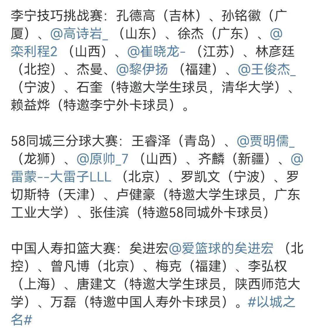 2024cba全明星周末全阵容名单出炉_替补球员_明星队_北控