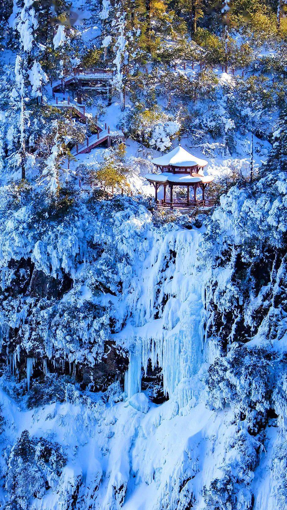 九寨沟冬天雪景图片图片