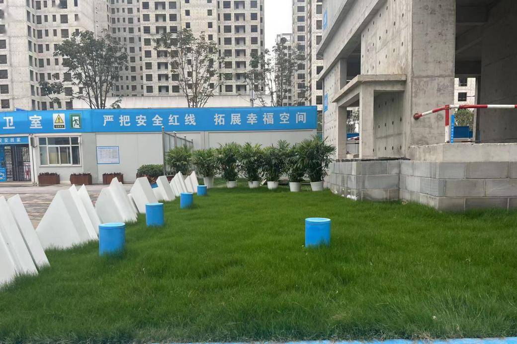 自动洗车棚现场自动喷淋可周转预制块道路总平面部署井道电梯等绿色