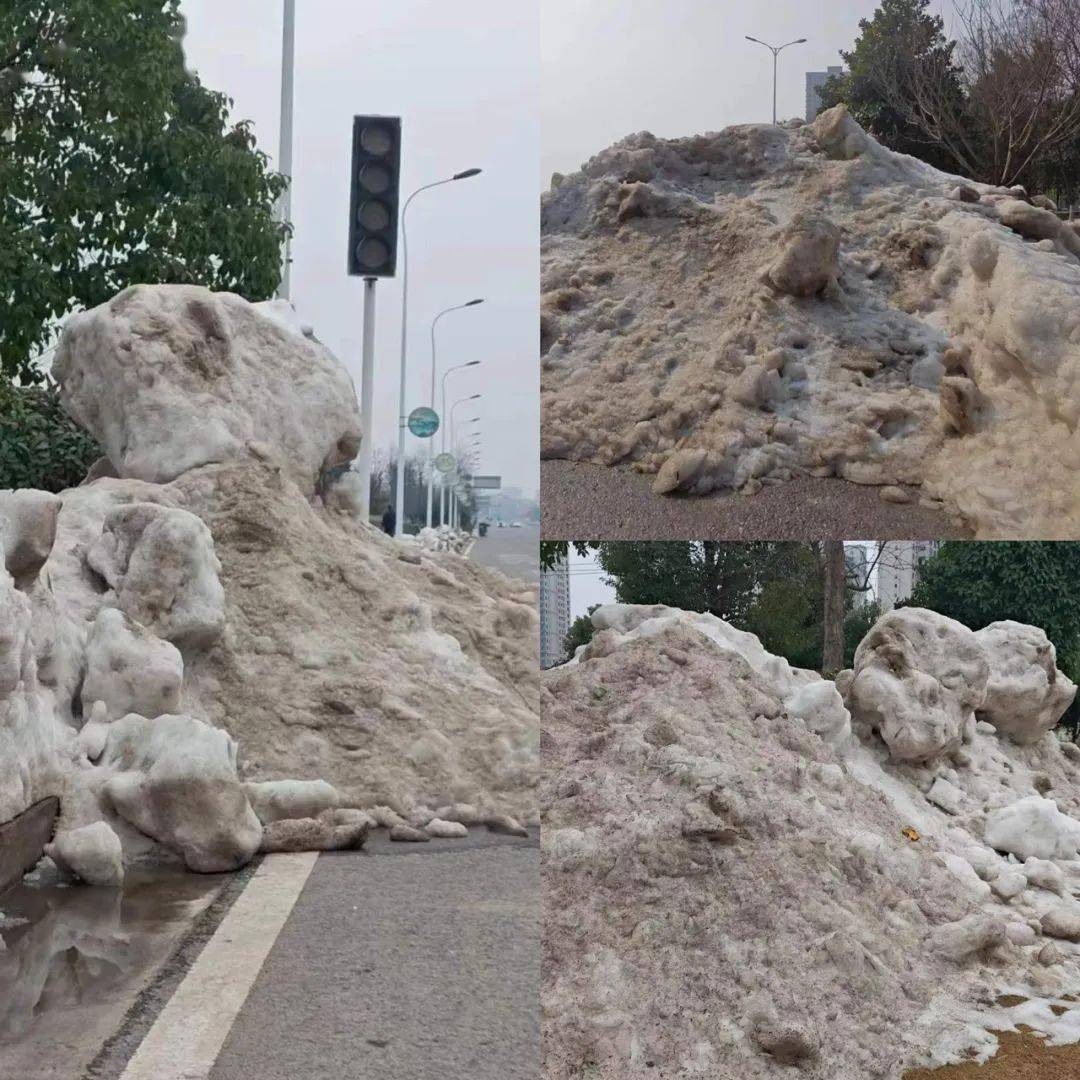 嘉鱼马路突然冒出无数座"雪山",它的背后竟是._大雪_汗水_大道