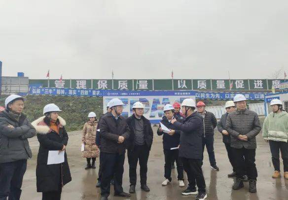 2月28日,调研组现场调研杨梅洲大桥施工情况.