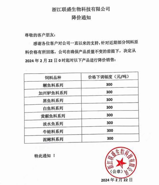 3月1日一大波饲料厂降价,通威海大粤海澳华新希望._通知_罗非鱼_加州