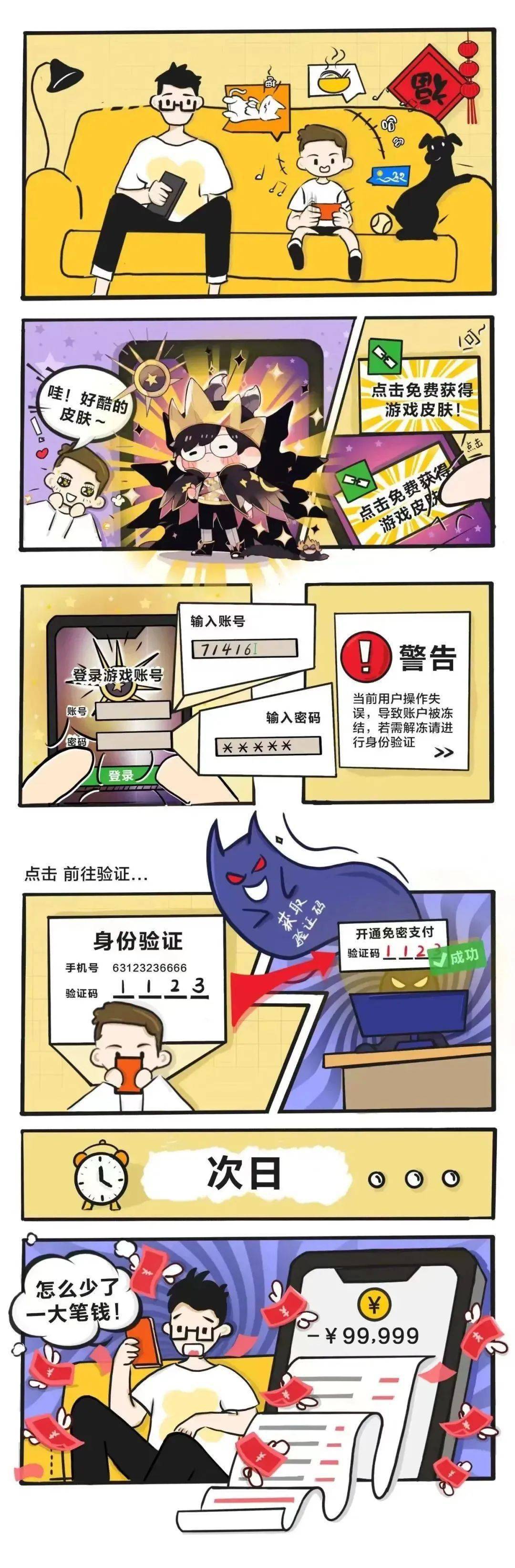 【反诈课堂】一组漫画带你远离电诈"坑"_诈骗_红包_信息