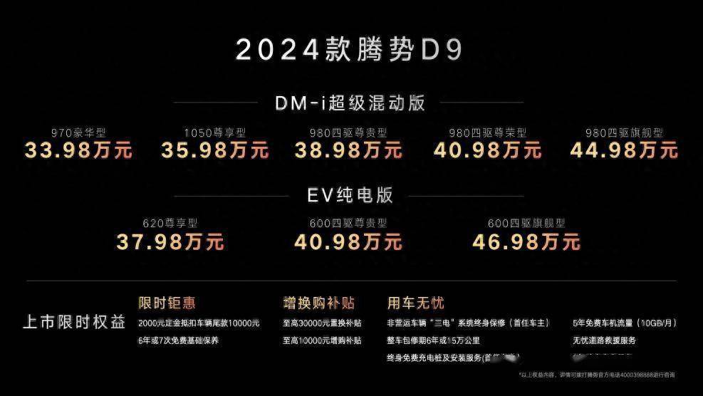 销冠MPV增配不增价,2024款腾势D9正式上市