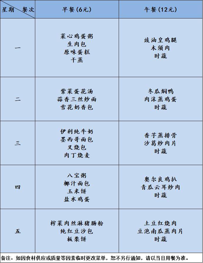 3月11日~3月15日菜谱云山食堂力求达到科学配餐,营养配餐,制定每周