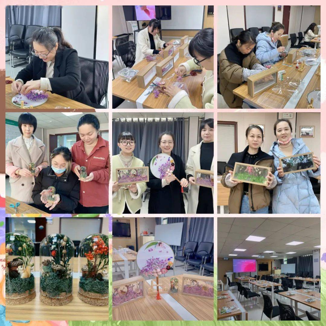 金域为全体女神送上鲜花及祝福,并开展永生花团扇,相框,摆件diy活动