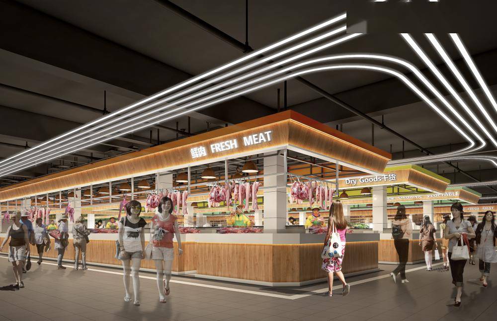 本项目地下部分建设停车场和智慧农贸市场,地面为营业区域.