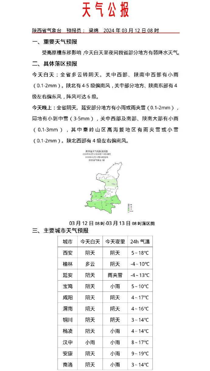 受高原槽东移影响,今天白天至夜间我省部分地方有弱降水天气.