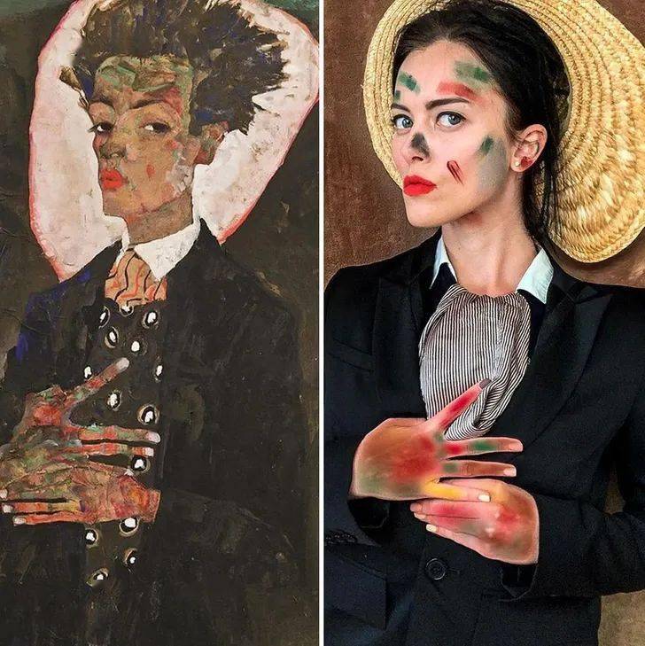 美女艺术家角色扮演重现名画让人大呼过瘾