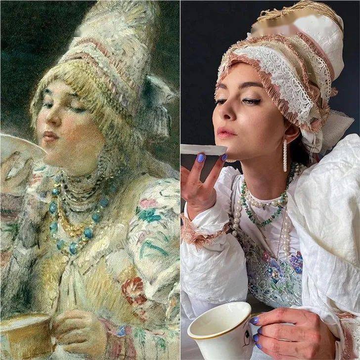 美女艺术家角色扮演重现名画让人大呼过瘾