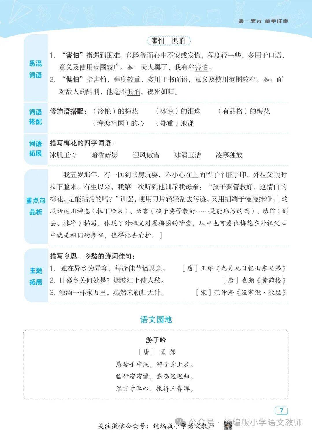 2024春五下语文:课堂重点笔记