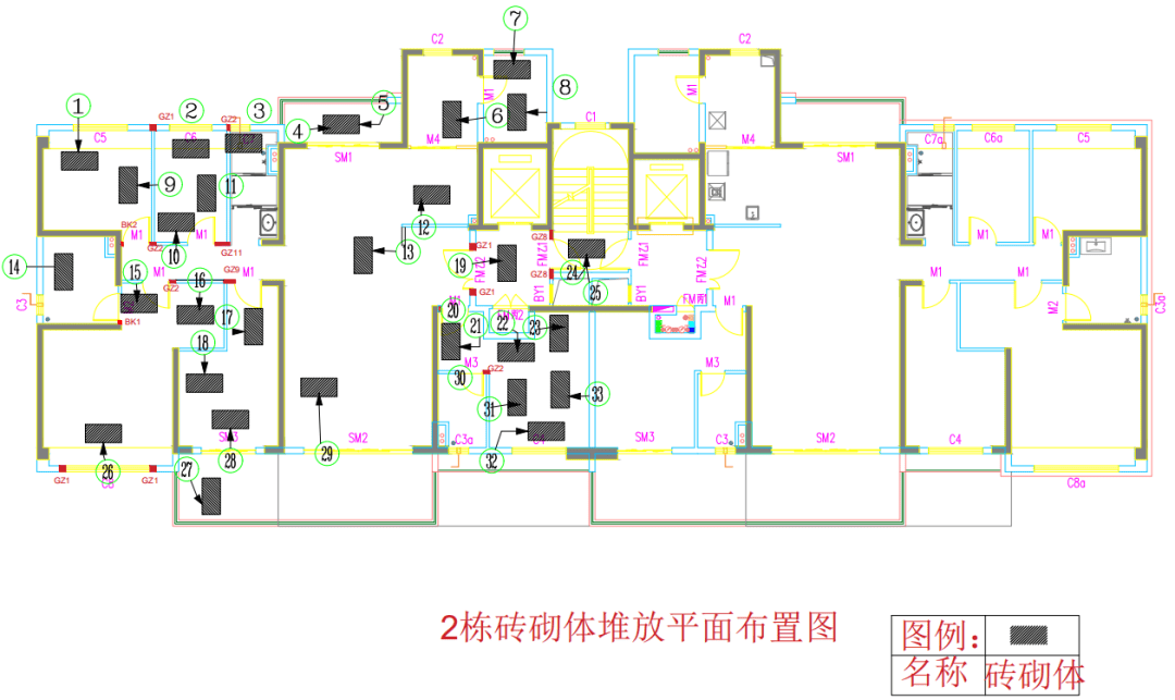 砌筑排版图图片