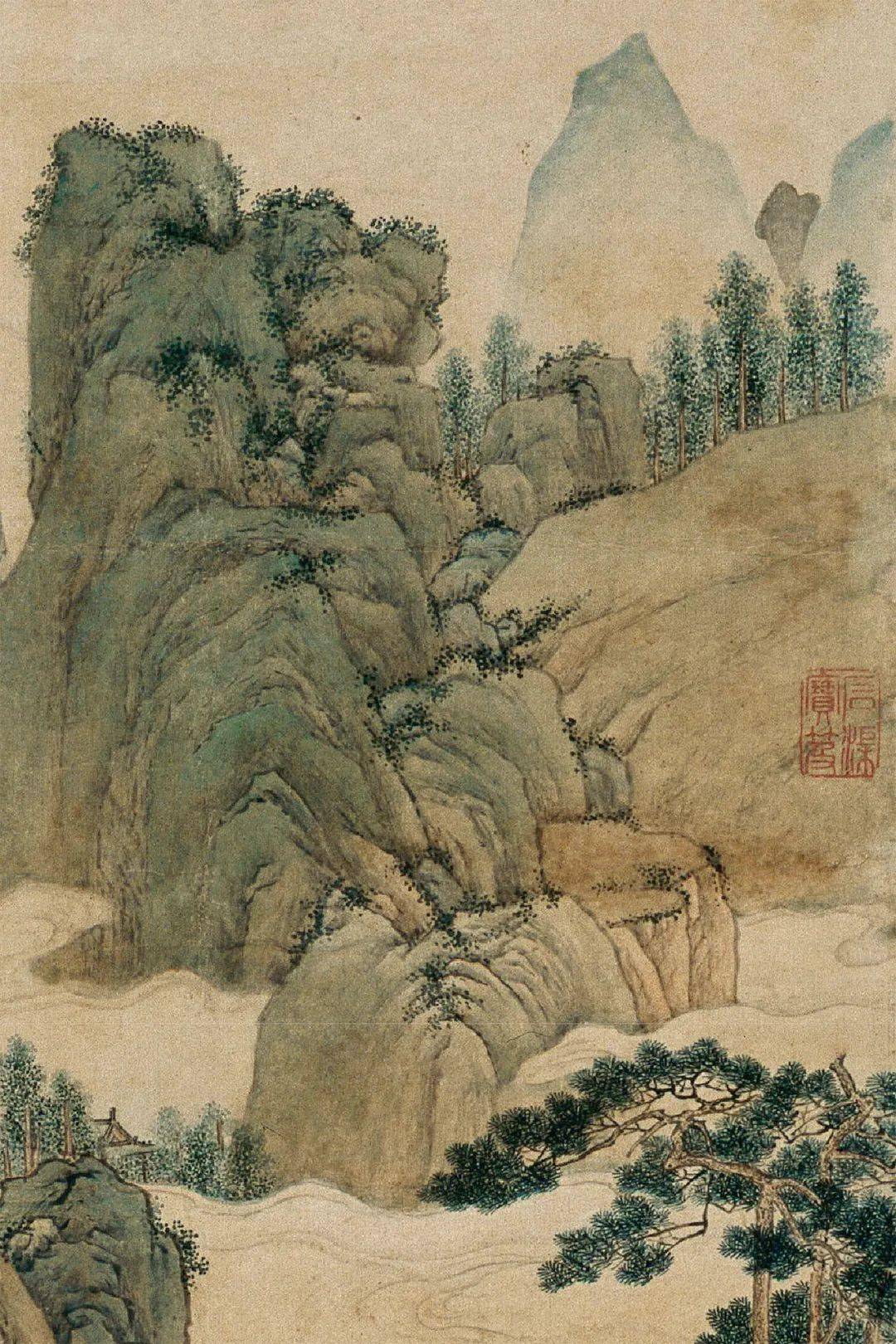 高清图库明仇英枫溪垂钓图