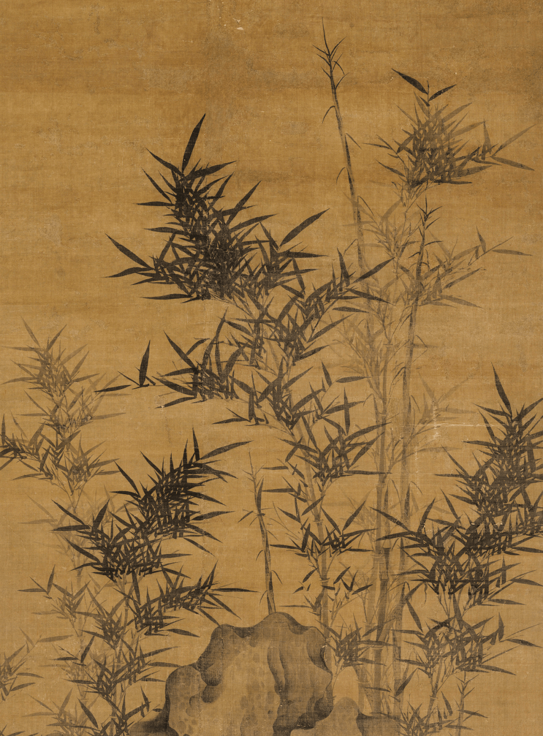 元 顾安 幽篁秀石图轴